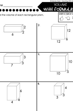 5th Grade Measurement – Volume with Formulas Worksheet 2