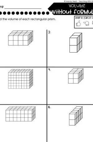 5th Grade Measurement – Volume without Formulas Worksheet 1