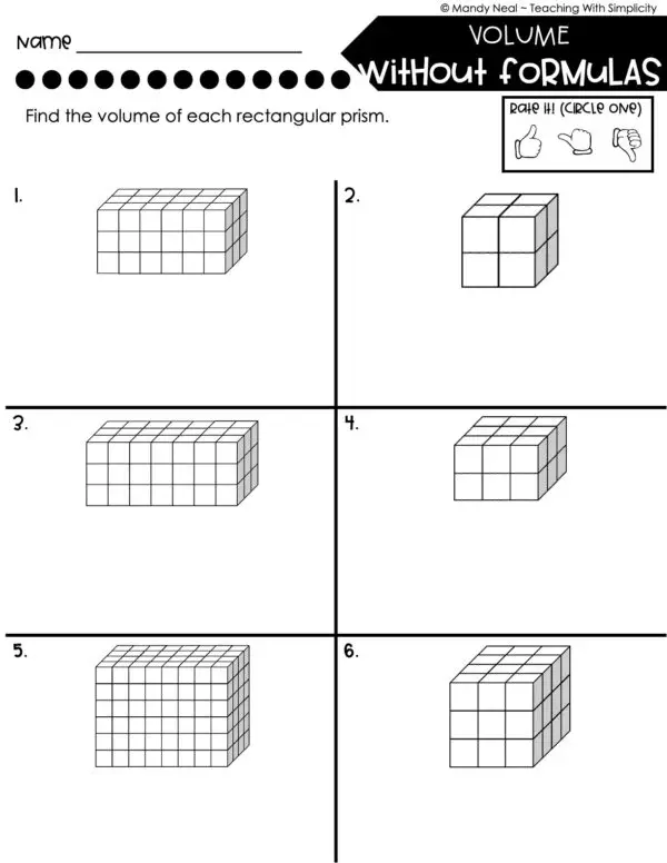 5th Grade Measurement – Volume without Formulas Worksheet 2