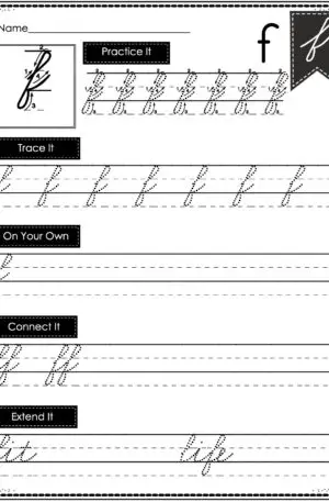 Cursive Writing - Lowercase f