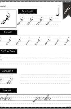 Cursive Writing - Lowercase j