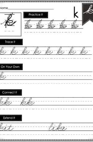 Cursive Writing - Lowercase k