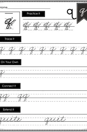 Cursive Writing - Lowercase q