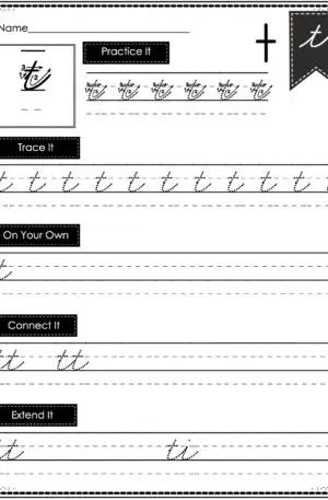 Cursive Writing - Lowercase t