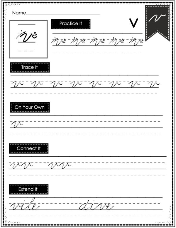 Cursive Writing - Lowercase v