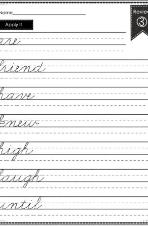 Cursive Writing - Review 3