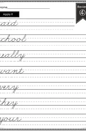 Cursive Writing - Review 4