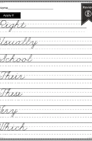 Cursive Writing - Review 8