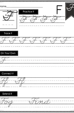 Cursive Writing - Uppercase F