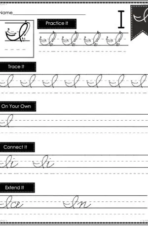 Cursive Writing - Uppercase I