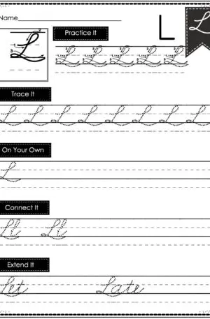 Cursive Writing - Uppercase L