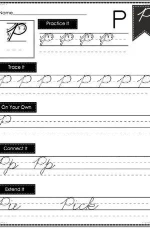 Cursive Writing - Uppercase P