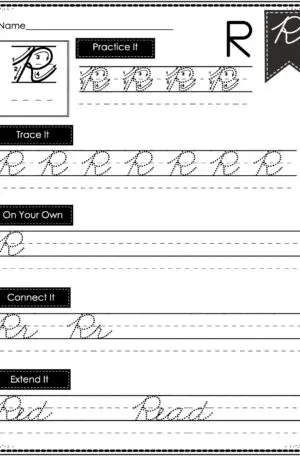 Cursive Writing - Uppercase R