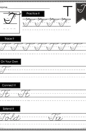 Cursive Writing - Uppercase T