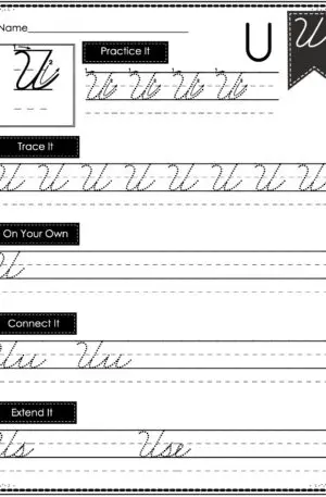 Cursive Writing - Uppercase U