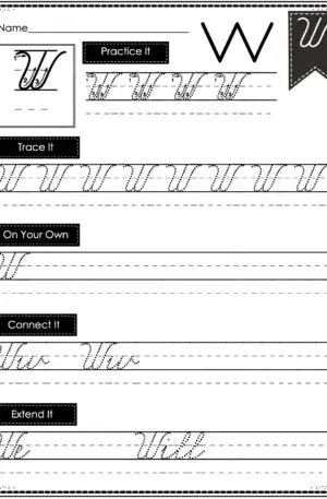 Cursive Writing - Uppercase W