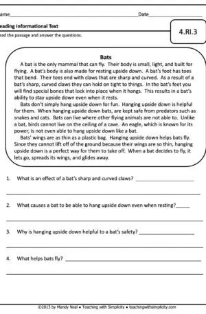 4th Grade ELA Assessment 10 (4.RI.3)