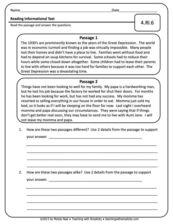 4th Grade ELA Assessment 13 (4.RI.6)