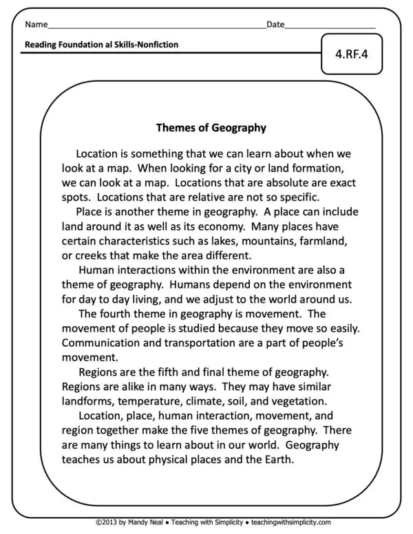 4th Grade ELA Assessment 18 (4.RF.4)