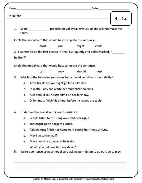 4th Grade ELA Assessment 21 (4.L.1.c)