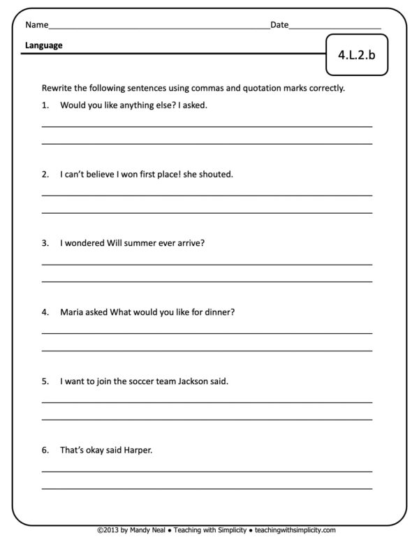 4th Grade ELA Assessment 27 (4.L.2.b)