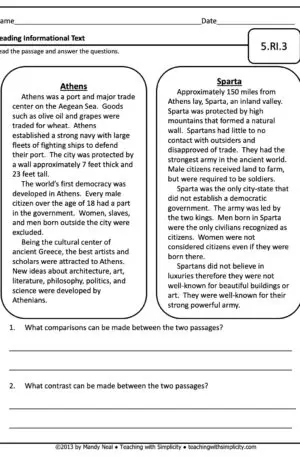 5th Grade ELA Assessment 11 (5.RI.3)