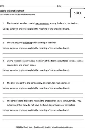 5th Grade ELA Assessment 12 (5.RI.4)