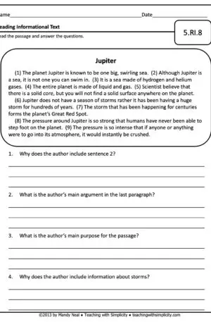 5th Grade ELA Assessment 17 (5.RI.8)