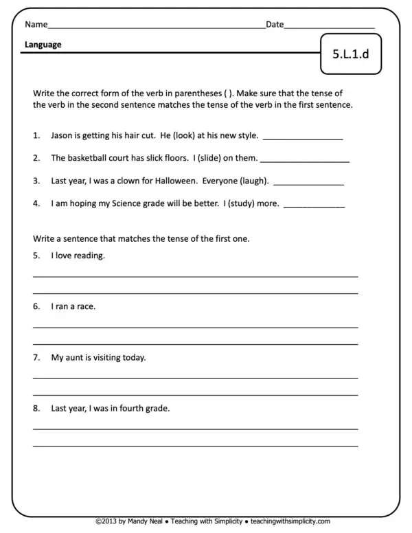 5th Grade ELA Assessment 24 (5.L.1.d)