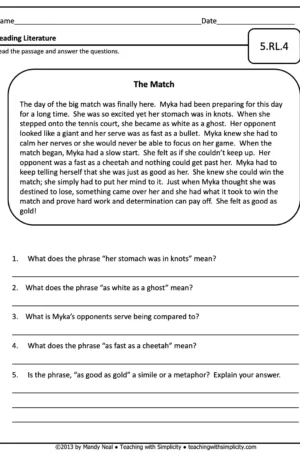 5th Grade ELA Assessment 4 (5.RL.4)