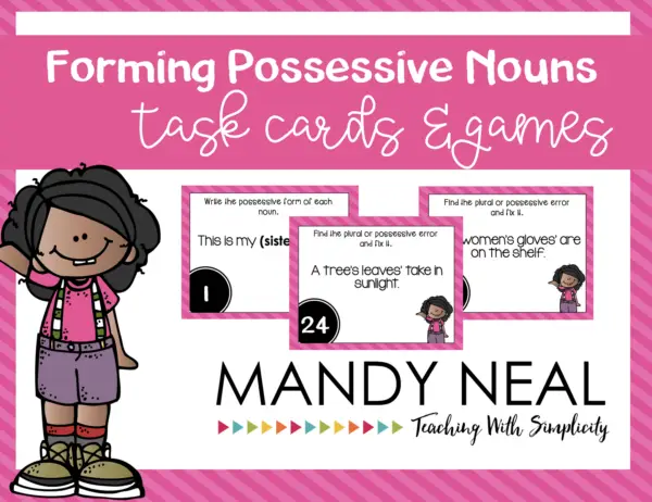 Grammar Task Cards - Forming Possessive Nouns