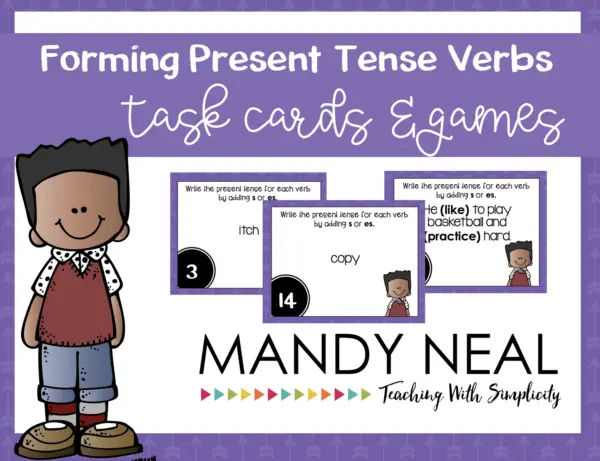 Grammar Task Cards - Forming Present Tense Verbs