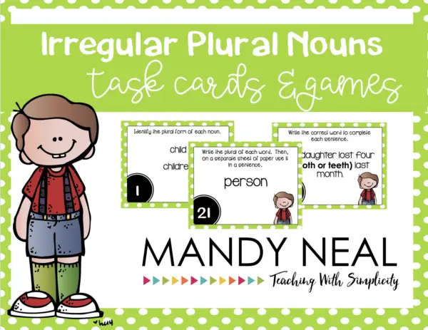 Grammar Task Cards - Irregular Plural Nouns