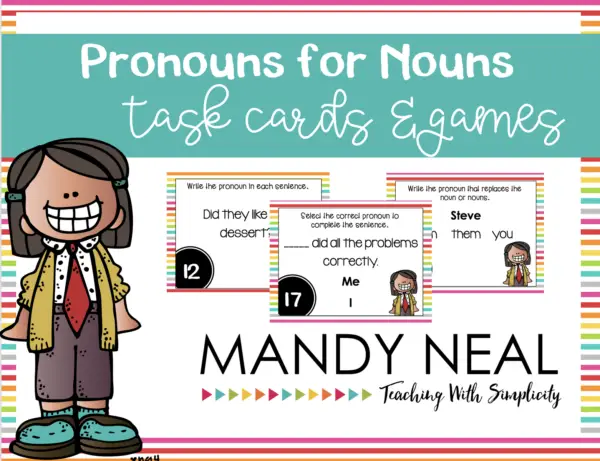 Grammar Task Cards - Pronouns for Nouns