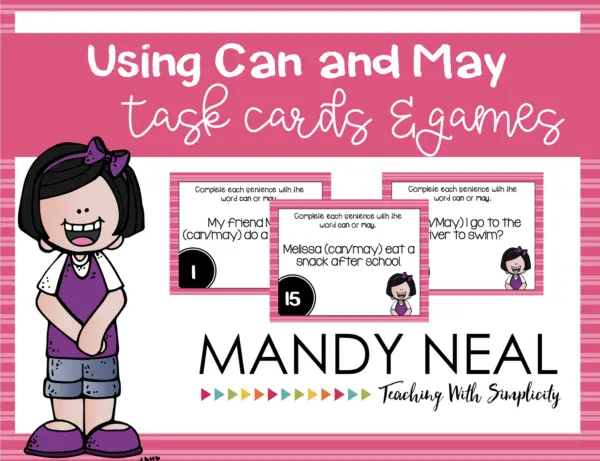 Grammar Task Cards - Using Can and May