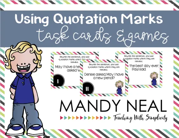 Grammar Task Cards - Using Quotation Marks