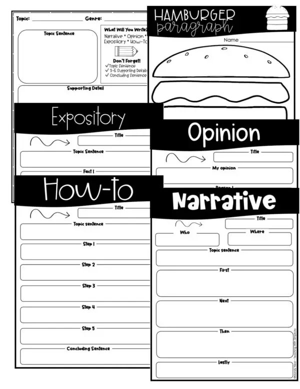 Paragraph Graphic Organizers