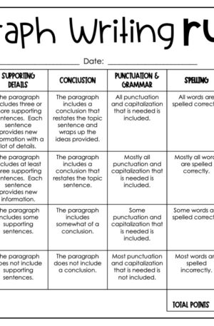 Paragraph Rubric (Editable)