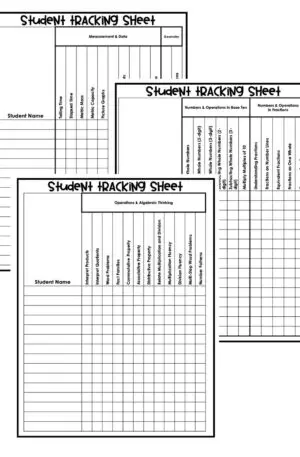 3rd Grade Math RTI Tracking Sheets