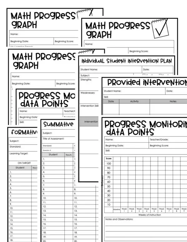 Math RTI Graphs and Forms