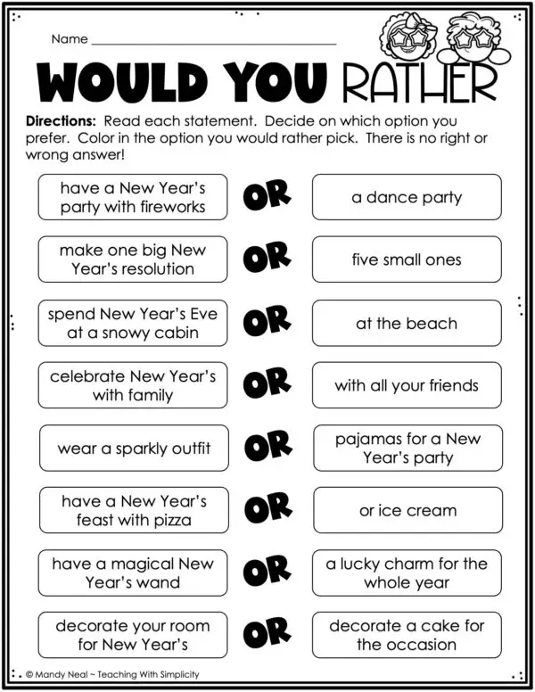 New Year Would You Rather