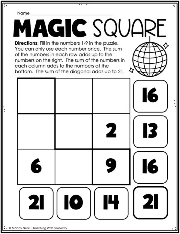 New Year Magic Square