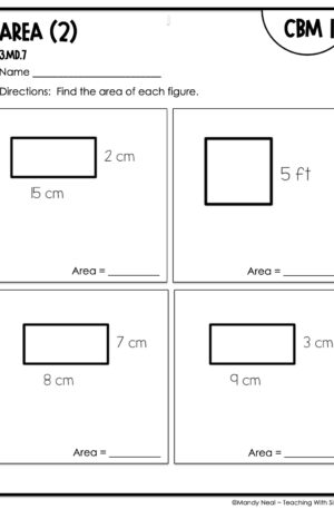 3rd Grade Area (2) Intervention Assessment 1