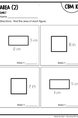 3rd Grade Area (2) Intervention Assessment 10