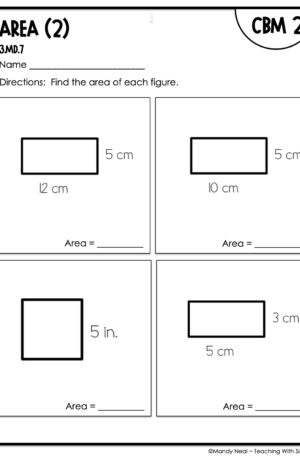 3rd Grade Area (2) Intervention Assessment 2