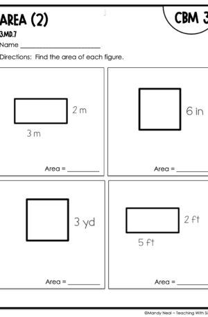 3rd Grade Area (2) Intervention Assessment 3