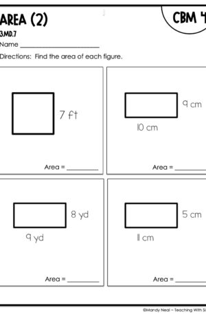 3rd Grade Area (2) Intervention Assessment 4