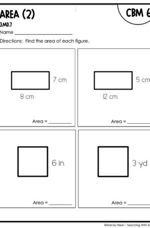 3rd Grade Area (2) Intervention Assessment 6