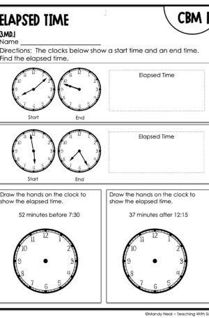 3rd Grade Elapsed Time Intervention Assessment 1