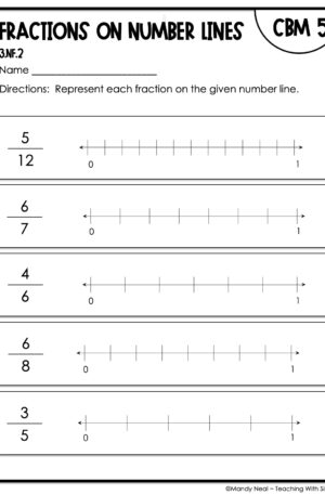 3rd Grade Fractions on a Number Line Intervention Assessment 5